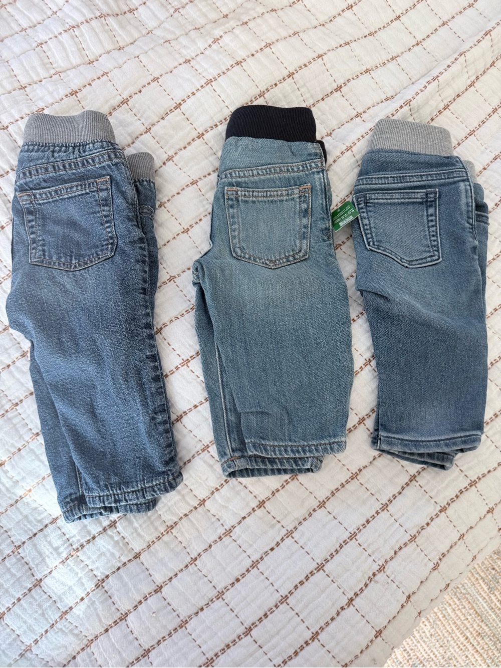 GAP Baby Slim Denim Pants - Light Blue with Navy Waistband